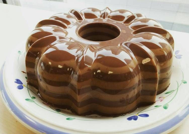 puding susu lapis coklat kopi